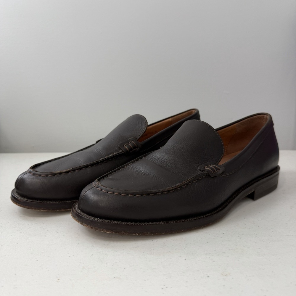 J. Crew Dark Brown Leather Penny Loafers 80334 Men's 10.5 Made In Romania